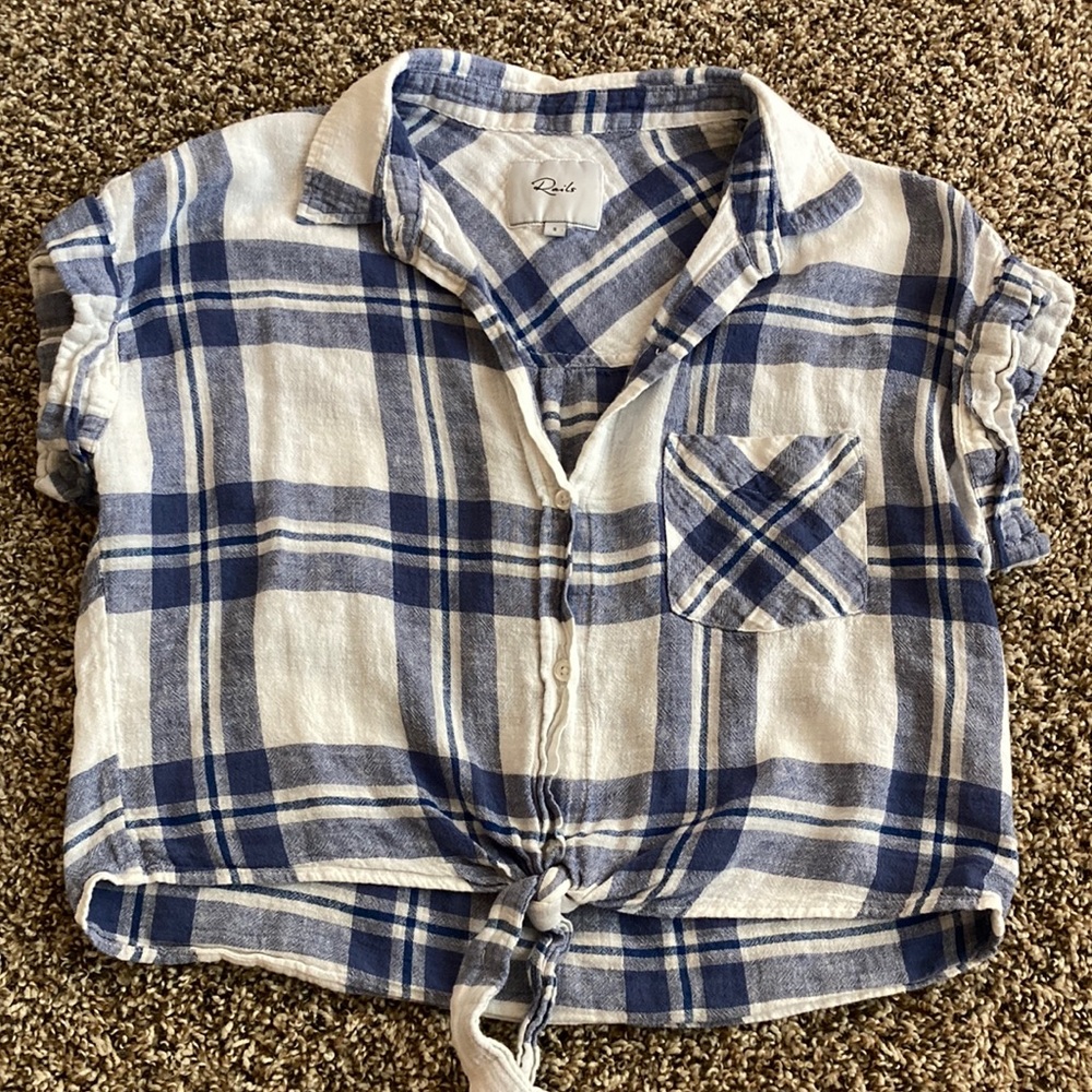 Rails cropped tie button down (S)